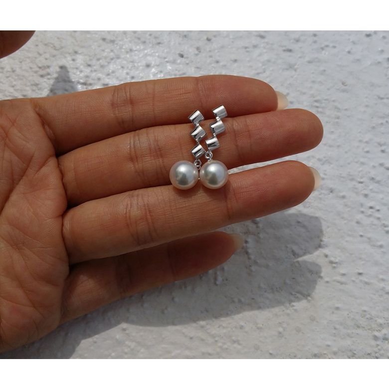 Boucles d'oreilles perles Akoya blanches - 7/7.5mm - GEMME - Or blanc - 3