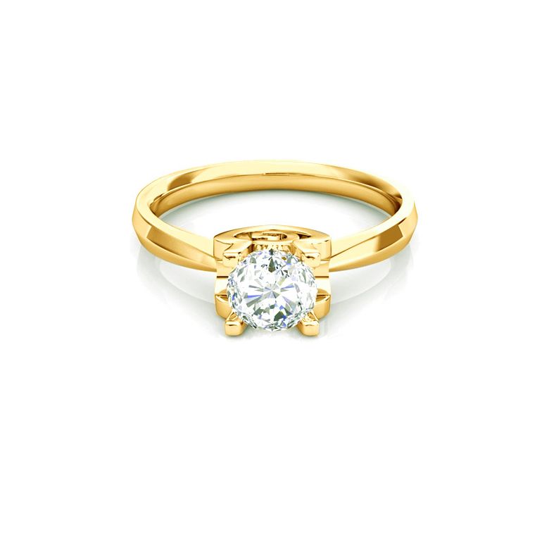 Bague prénom - Lettre G - Diamant, or jaune | Gemperles - 2