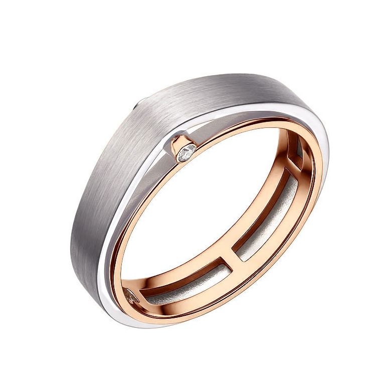 Bague Homme en Diamants, Or blanc et rose | Montserrat - 1