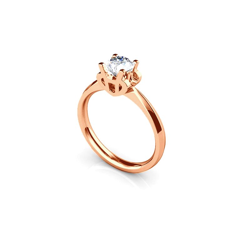 Bague prénom - Lettre H - Diamant, or rose | Gemperles - 2