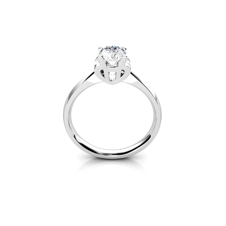 Bague prénom - Lettre H - Diamant, Or blanc | Gemperles - 1
