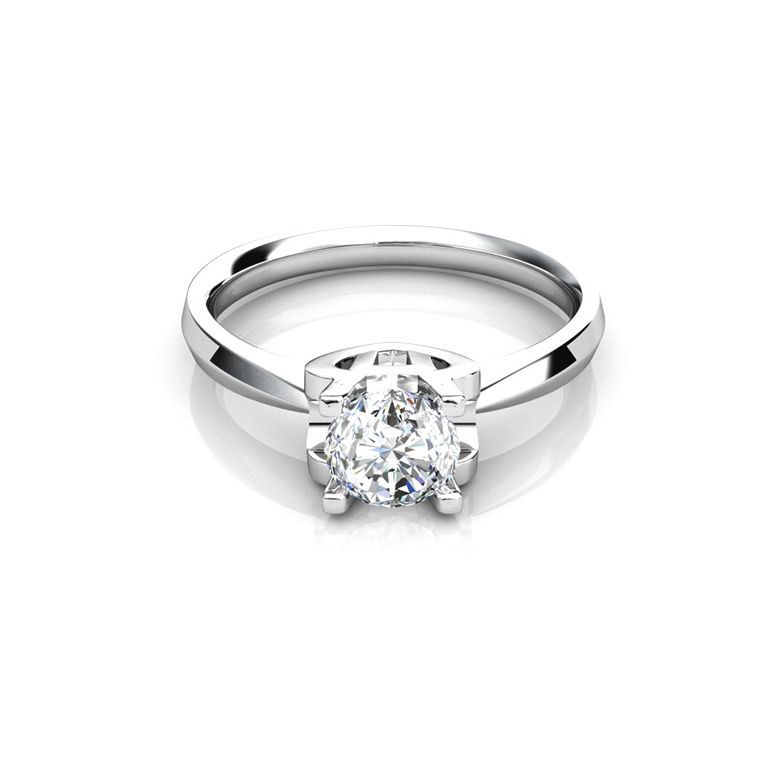 Bague prénom - Lettre H - Diamant, Or blanc | Gemperles - 2