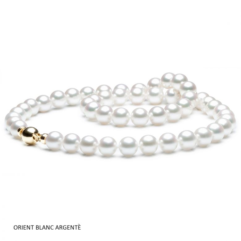 Collier perles Akoya blanches - Perle fine cultivée au Japon - 7/7.5mm - 3