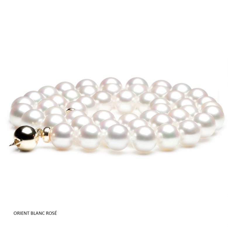 Collier perles Akoya blanches - Perle fine cultivée au Japon - 7/7.5mm - 2