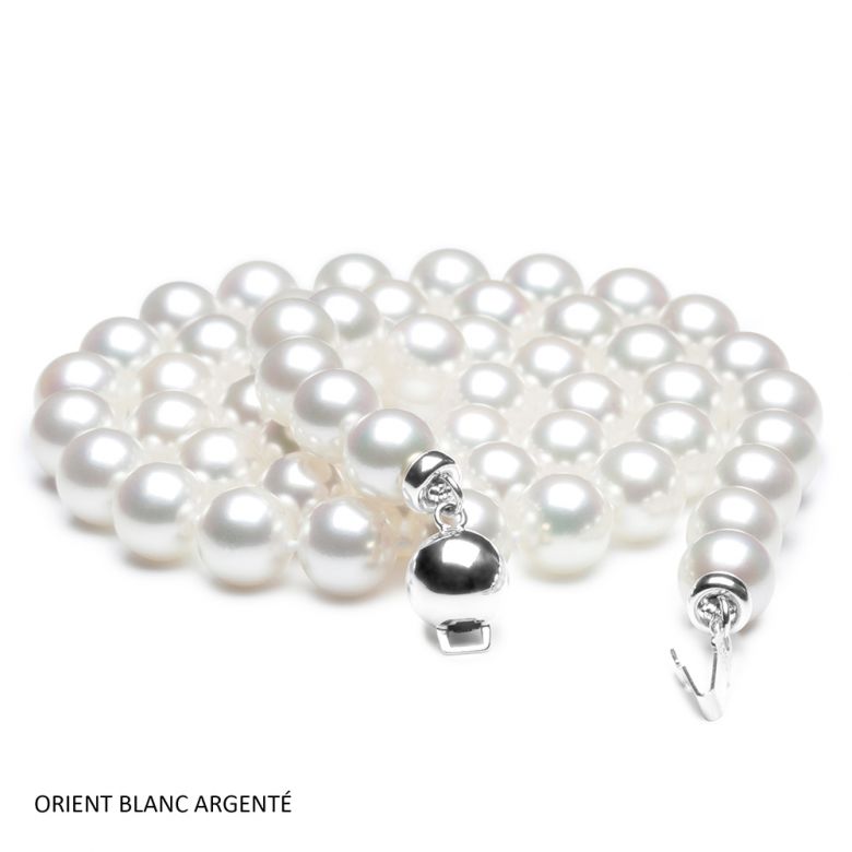 Perle collier - Collier perle blanche de mer - Perles Japon - 6.5/7mm - 4
