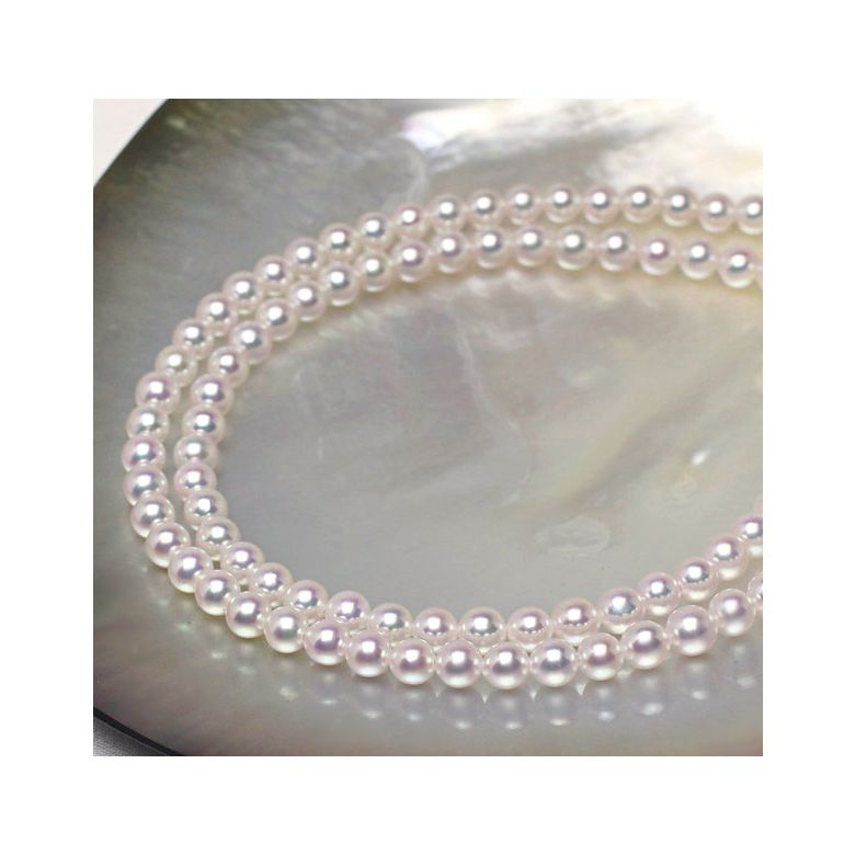 Collier double rang perles du Japon Akoya - Perle eau salée 5.5/6mm - 4