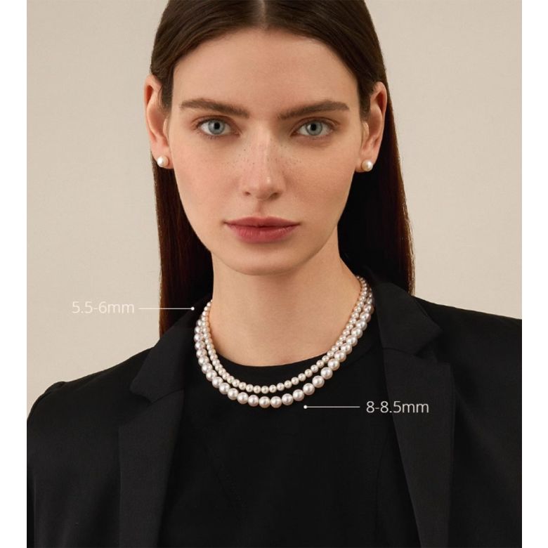 Collier de perles Akoya du Japon - 5.5/6mm - AAA - 3