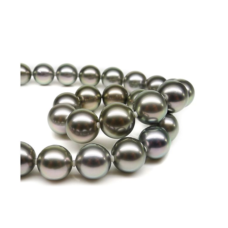 Collier en perles de culture bronzes de Tahiti - 4