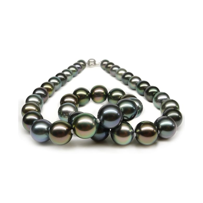Collier perles Tahiti multicolores. Perles luxe Polynésie française - 4