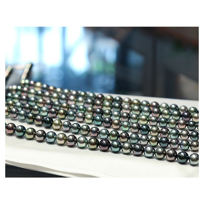 Collier en perles multicolores de Tahiti - 9/11mm, AAA - 5
