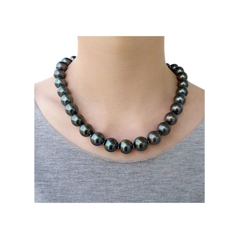 Collier en perles noires de Tahiti - 12/14.5mm, AAB - 2