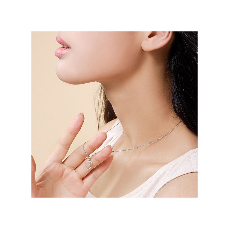 Pendentif chiffre 3 - Or blanc 18cts - Diamants 0.065ct - 3
