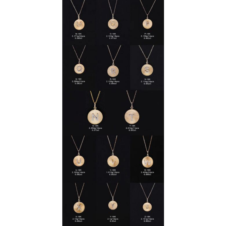 Pendentif Lettre de l'Alphabet - Vos initiales diamantées autour du cou - 23