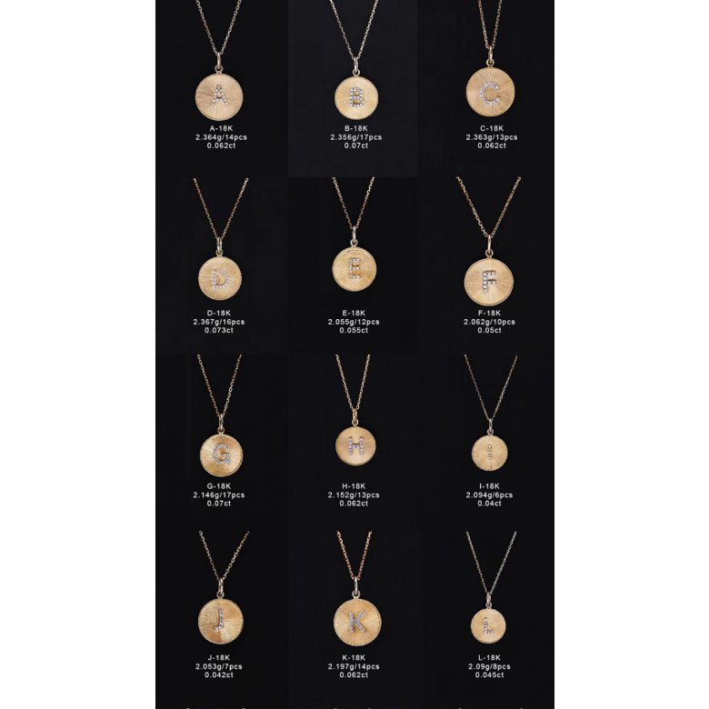 Pendentif Lettre de l'Alphabet - Vos initiales diamantées autour du cou - 24