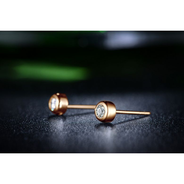Puces diamants serties clos 0.20ct. Or rose. Carat personnalisable - 5
