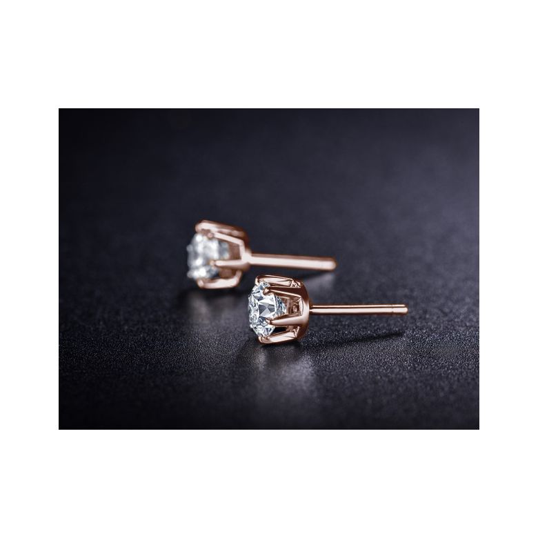 Puces diamants 0.50ct. Or rose. Carat personnalisable - 5