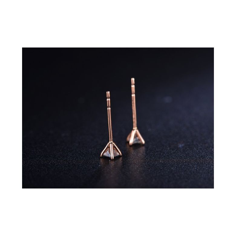 Puces diamants taille princesse 0.20ct. Or rose. Personnalisable - 5