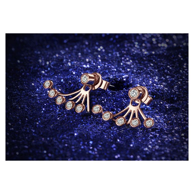 Puces et pendants or rose diamants. Tentacules - 5