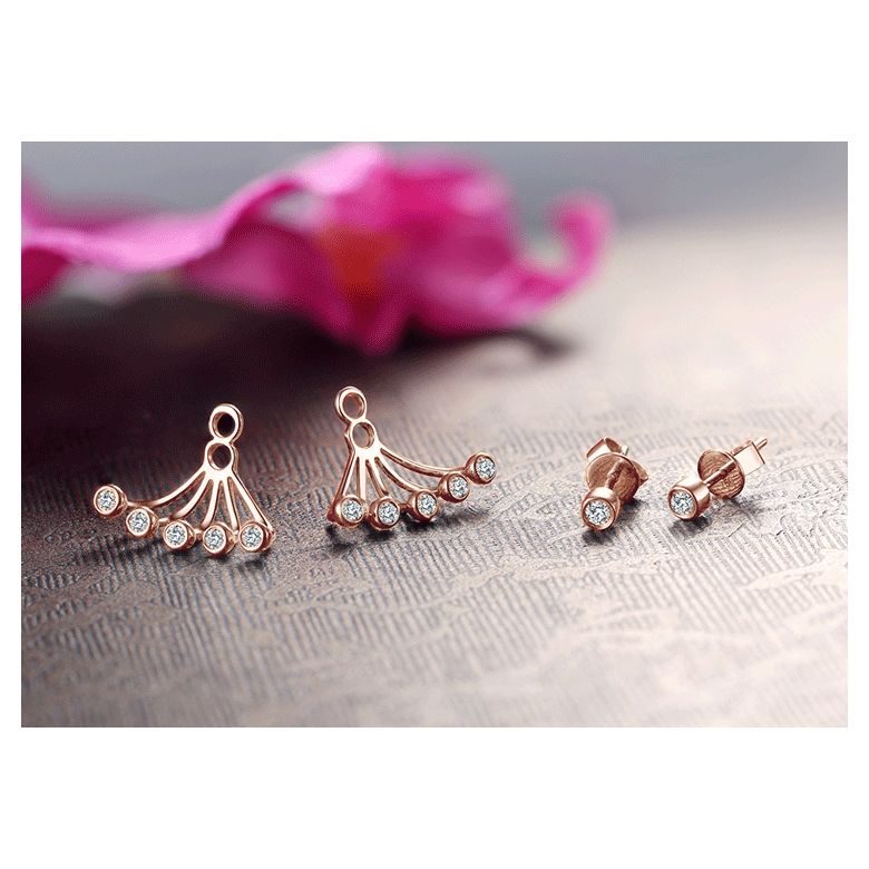 Puces et pendants or rose diamants. Tentacules - 3