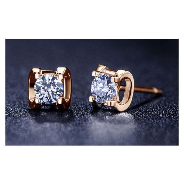 Puces diamants griffes taille brillant 0.20 carat. Personnalisables - 3