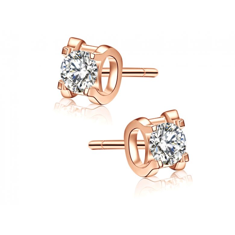 Puces diamants griffes taille brillant 0.20 carat. Personnalisables - 4