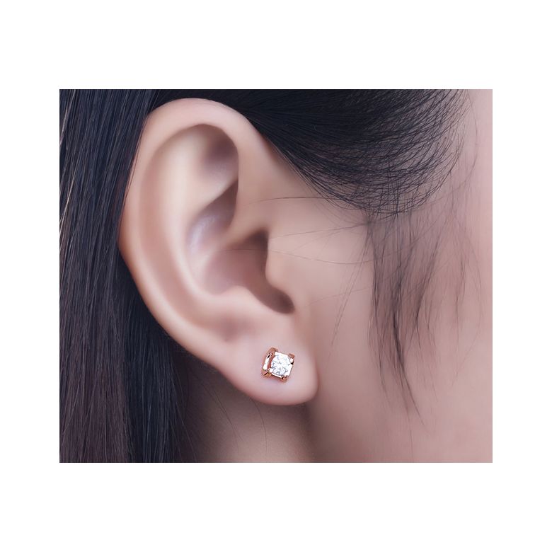 Puces diamants griffes taille brillant 0.20 carat. Personnalisables - 2