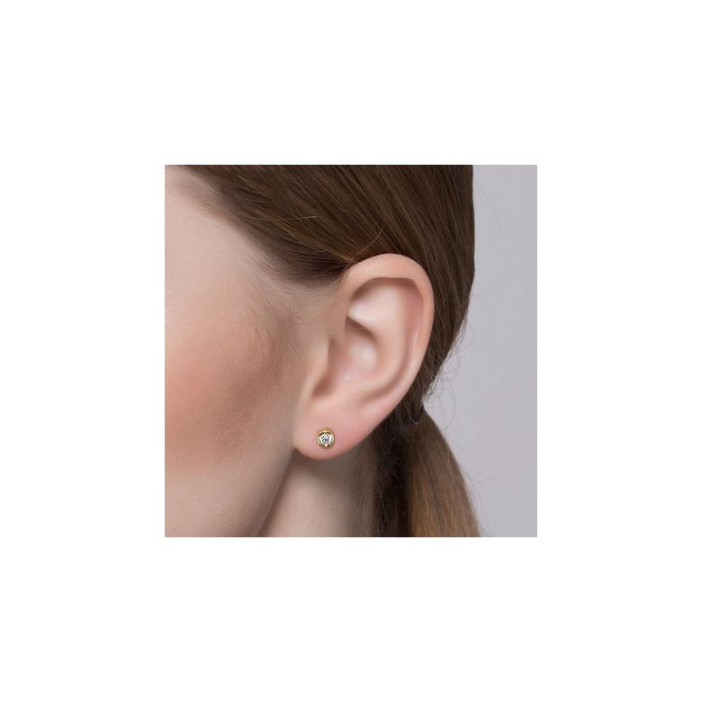 Puces diamants serties clos 0.20ct. Or jaune. Carat personnalisable - 2