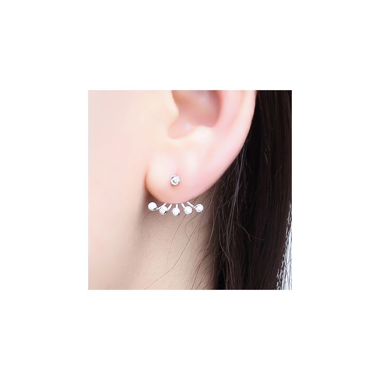 Puces et pendants or blanc diamants. Tentacules - 3