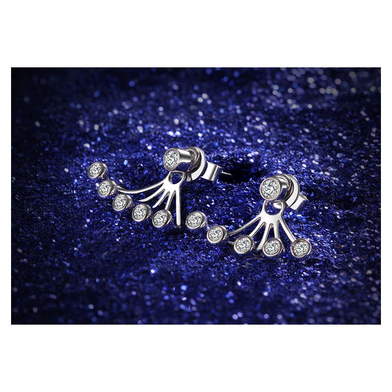 Puces et pendants or blanc diamants. Tentacules - 8