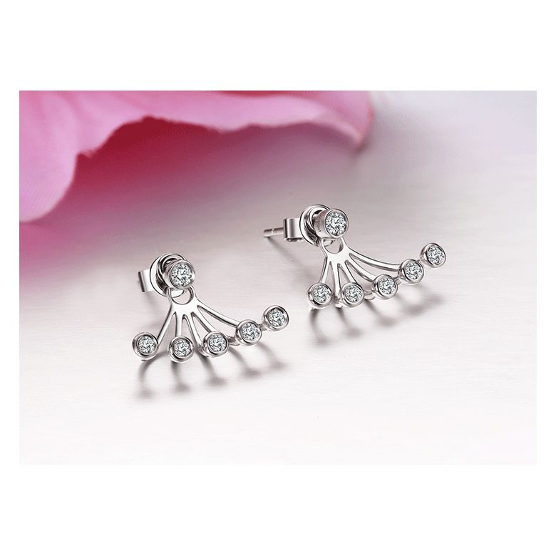 Puces et pendants or blanc diamants. Tentacules - 6