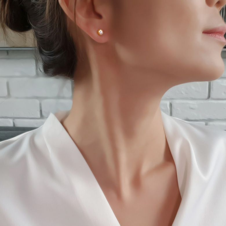 Puces diamants serties clos 0.40ct. Or jaune. Carat personnalisable - 8