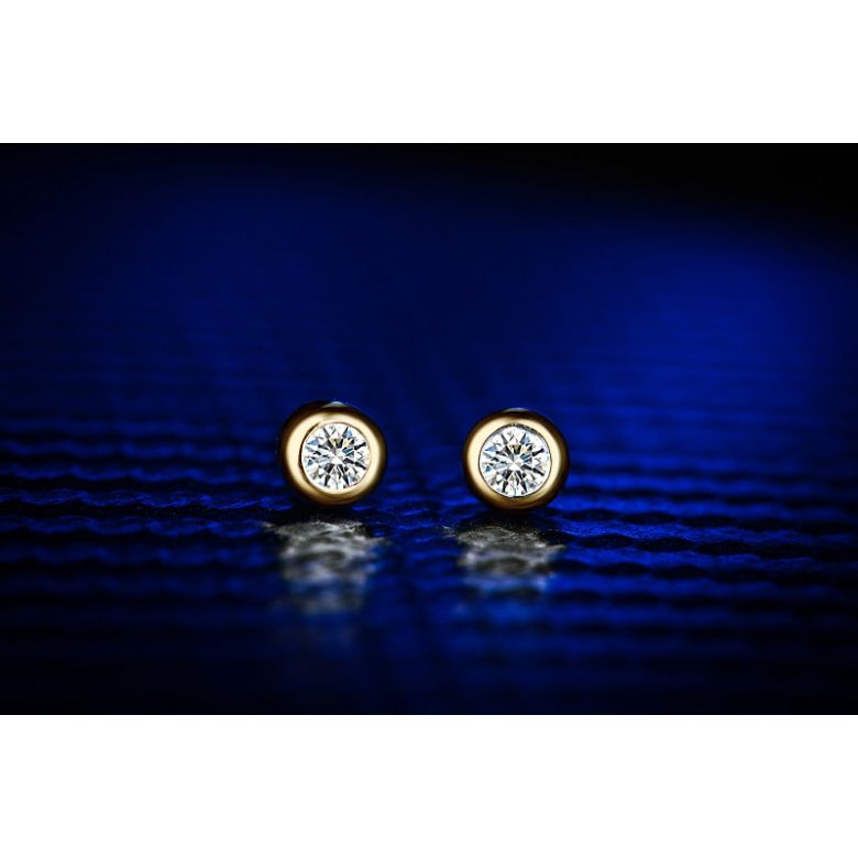 Puces diamants serties clos 0.20ct. Or jaune. Carat personnalisable - 7