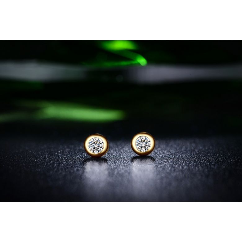 Puces diamants serties clos 0.20ct. Or jaune. Carat personnalisable - 4