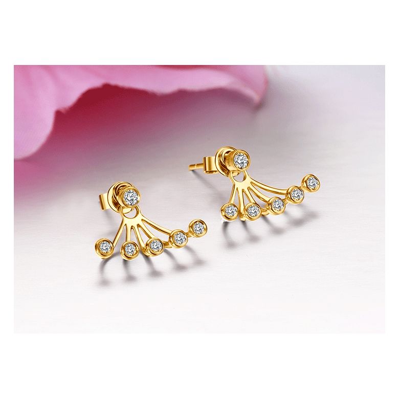 Puces et pendants or jaune diamants. Tentacules - 4