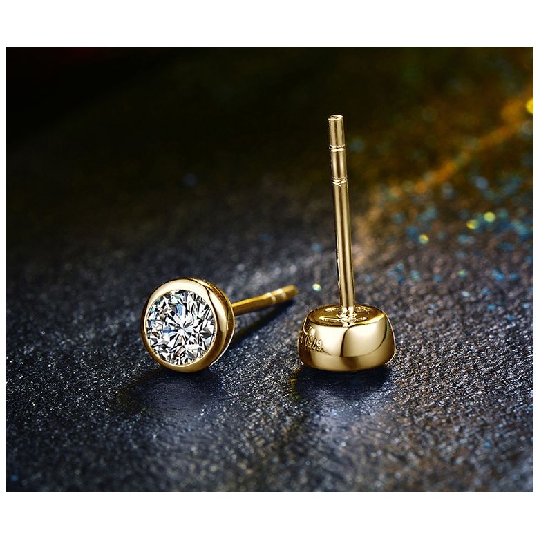 Puces diamants serties clos 0.40ct. Or jaune. Carat personnalisable - 3