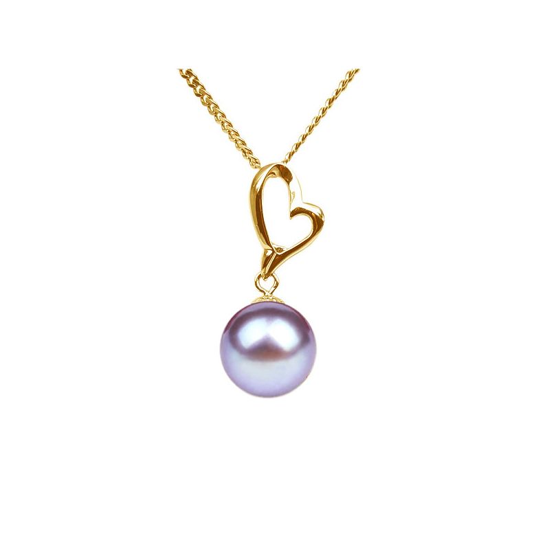 Pendentif cœur de Cupidon or jaune - Perle de culture - 6