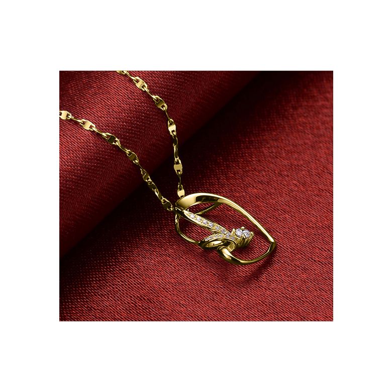 Pendentif coeur - Aile de papillon - Diamants, or jaune - 3