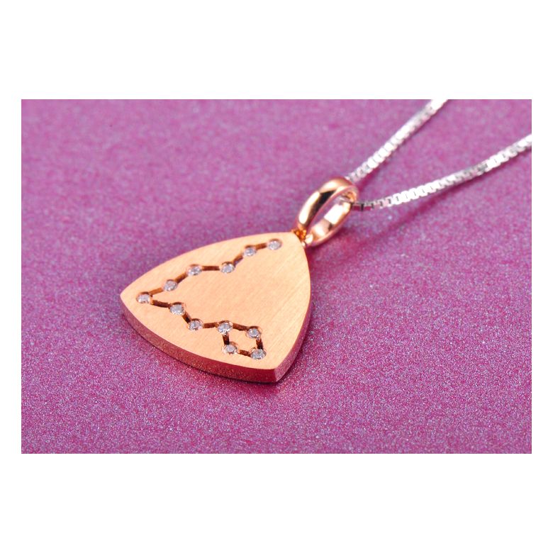 Pendentif constellation du zodiaque - Signe du poisson - Or rose - 2