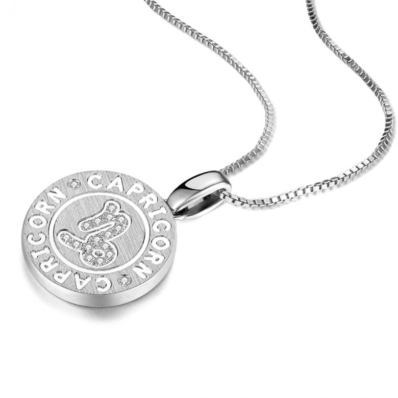 Pendentif Capricorn Or blanc. Signe du capricorne. Zodiaque - 6