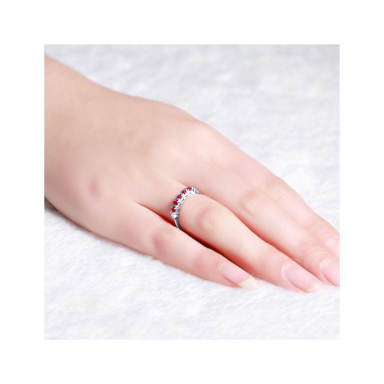 Bague rubis diamants - Sophistiquée et glamour - Or blanc - 2
