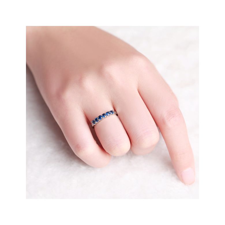 Bague saphir - Sophistiquée et Glamour - Or blanc - 2