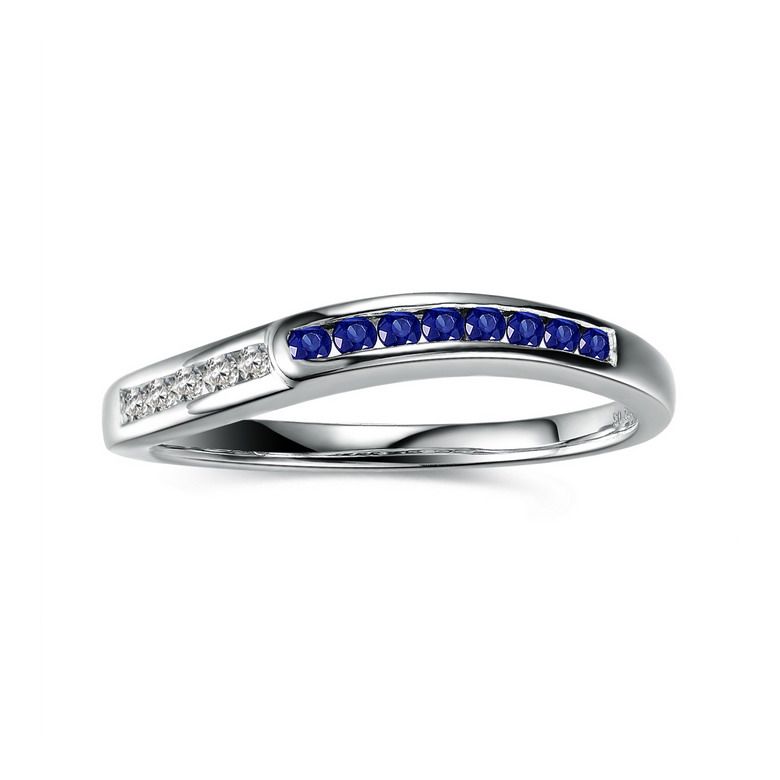 Bague Duale diamants saphirs et Or blanc - 3