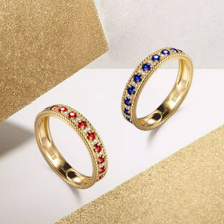 Bague saphir - Tempietto - Or blanc, diamant, saphir - 11