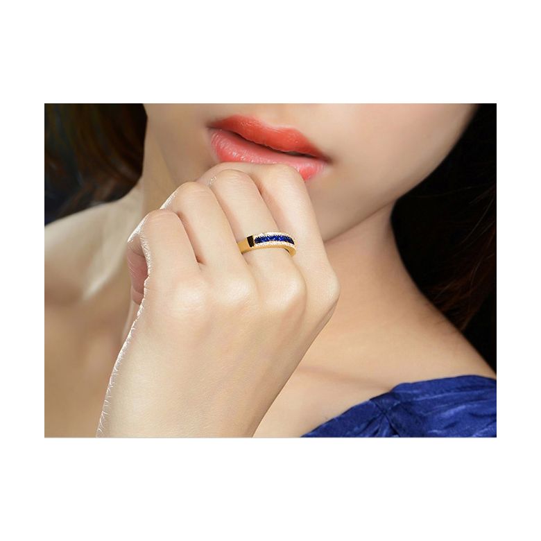 Bague saphir diamant or jaune - Lumière Azurée - 2