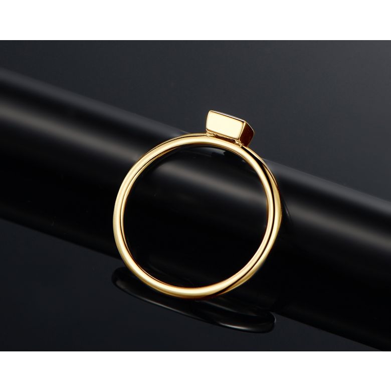 Bague de fiancailles Or jaune et saphir princesse - 5