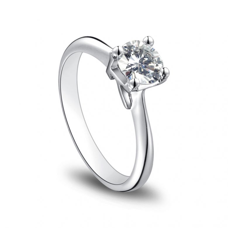 Bague en forme de lettre - initiale K - Diamant, or blanc | Gemperles - 2