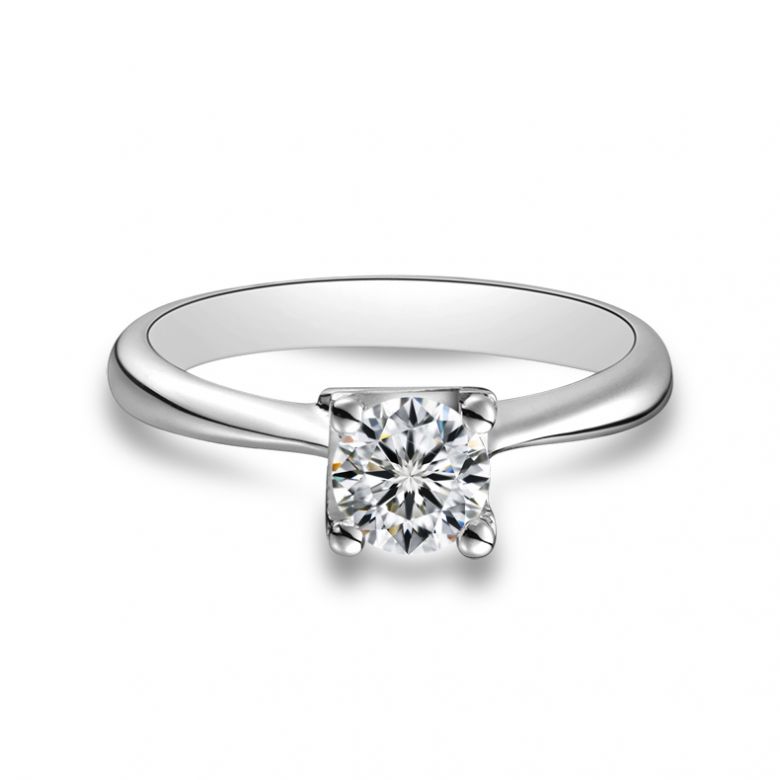 Bague en forme de lettre - initiale K - Diamant, or blanc | Gemperles - 3