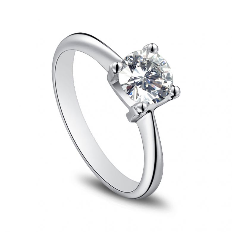 Bague prénom - Lettre N - Diamant, or blanc | Gemperles - 4