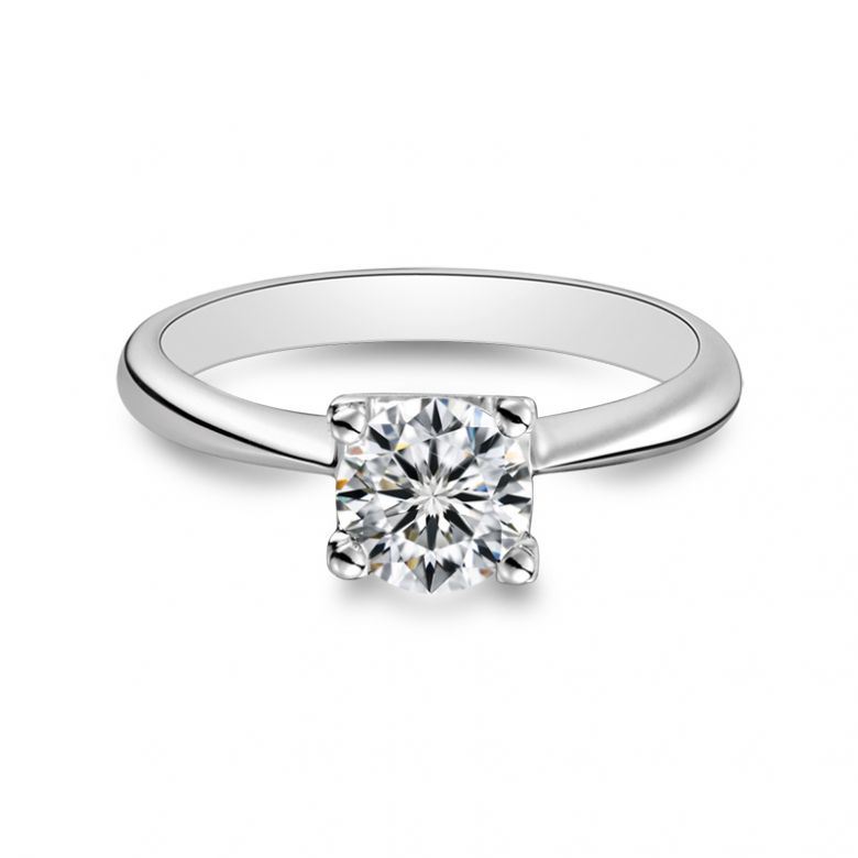 Bague prénom - Lettre N - Diamant, or blanc | Gemperles - 5