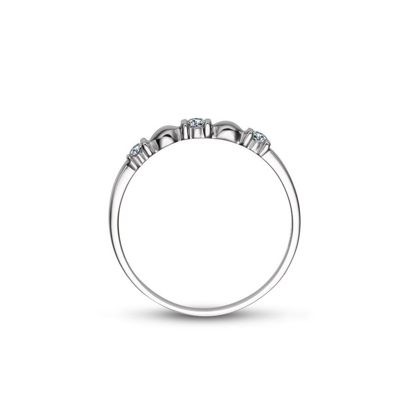 Bague Boann originale or blanc - Ondulations entrecoupées - 5